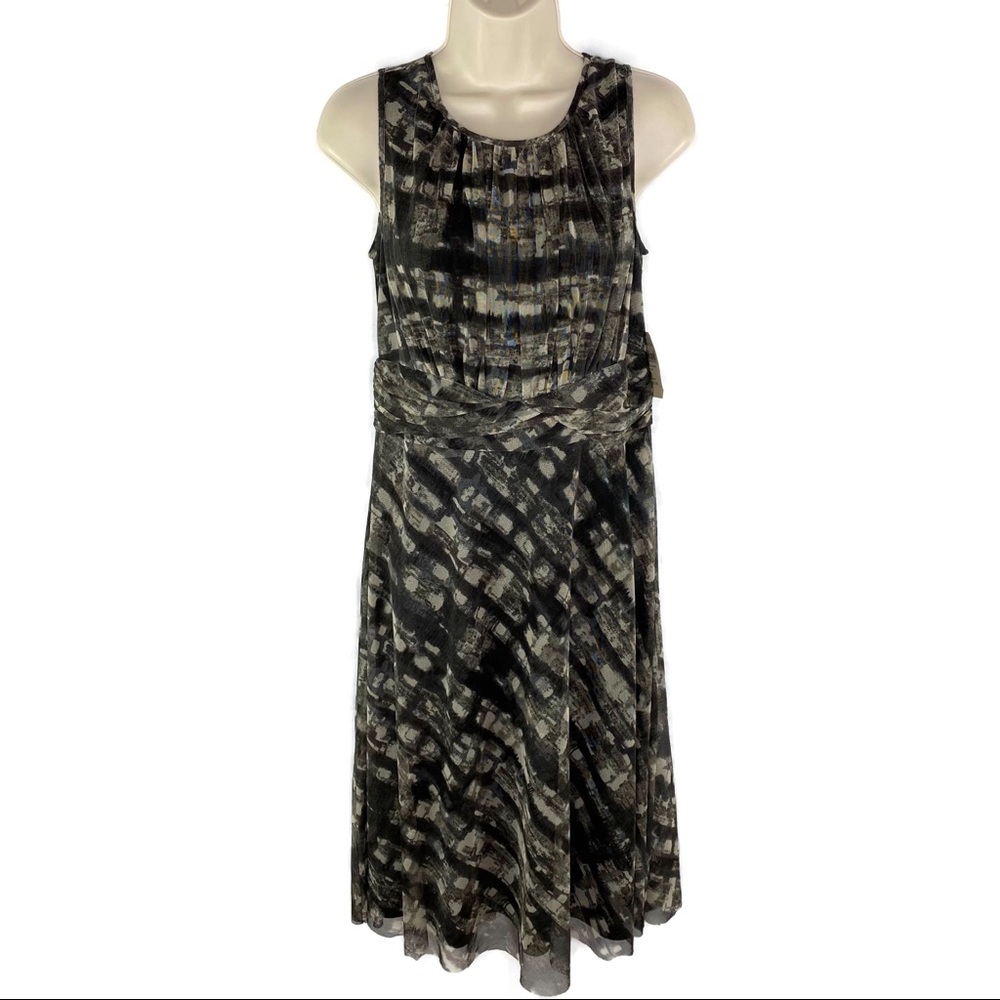 Coldwater Creek Sleeveless Plaid Print Mesh Dress